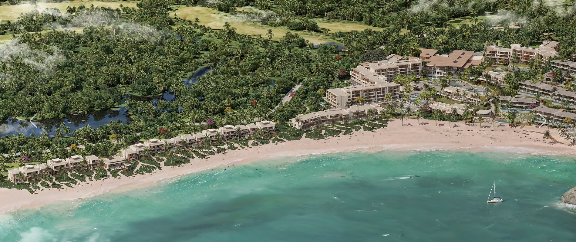 comunidad resort panorámica en el Caribe